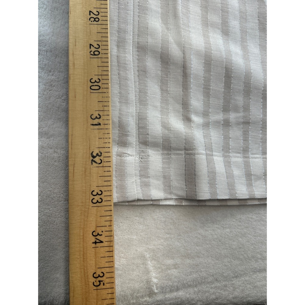 LOFT‎ Pants Womens XLT Beige White Metallic Thread Striped Wide Leg Linen Blend - Picture 7 of 8